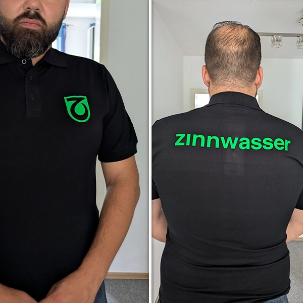 Auffällige Arbeitswesten und Poloshirts mit signalstarkem Textildruck von General Werbung Services