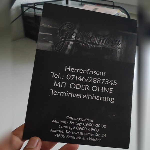 Edle Informationskarten und Veranstaltungseinladungen mit feinem Druck von General Werbung Services