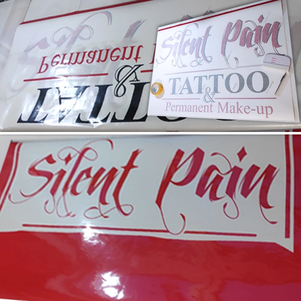 Individuelle Folienschrift und Schaufensterbeschriftung für Tattoo-Studios von General Werbung Services