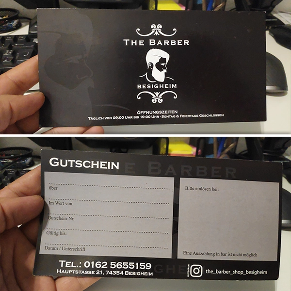 Beidseitig bedruckte Visitenkarten und Terminkarten in edlem Schwarz gestaltet von General Werbung Services