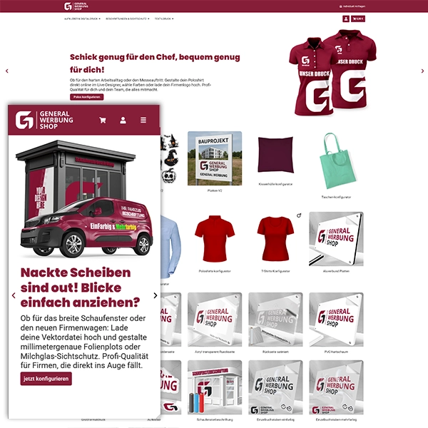Responsives Webdesign und professionelle Online-Shop Erstellung von General Werbung Services