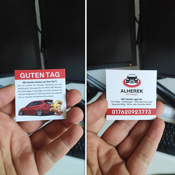 Kompakte Werbeflyer und Rabattkarten im handlichen Format von General Werbung Services
