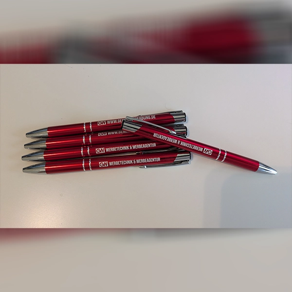 Hochwertige Metall-Kugelschreiber mit Logo graviert und bedruckt von General Werbung Services